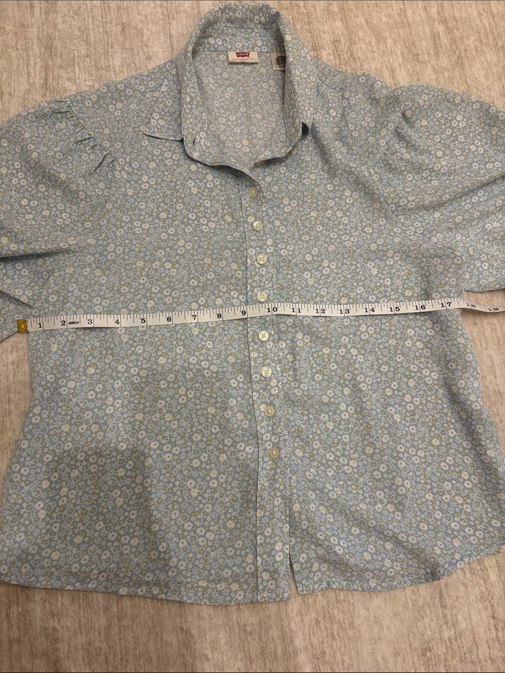 Levi's Light Blue Floral Button-Front Blouse - Picture 11 of 11